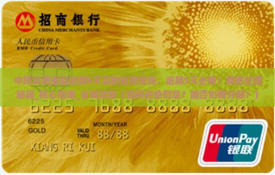 中原消费金融逾期5天后的处理措施